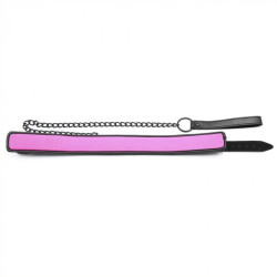 FUKR Collier + Laisse Noir - Rose